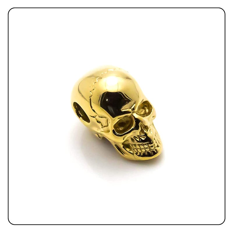 Fusamk Punk Rapper Stainless Steel Skull Head Pendant Necklace(Black) - Image 3